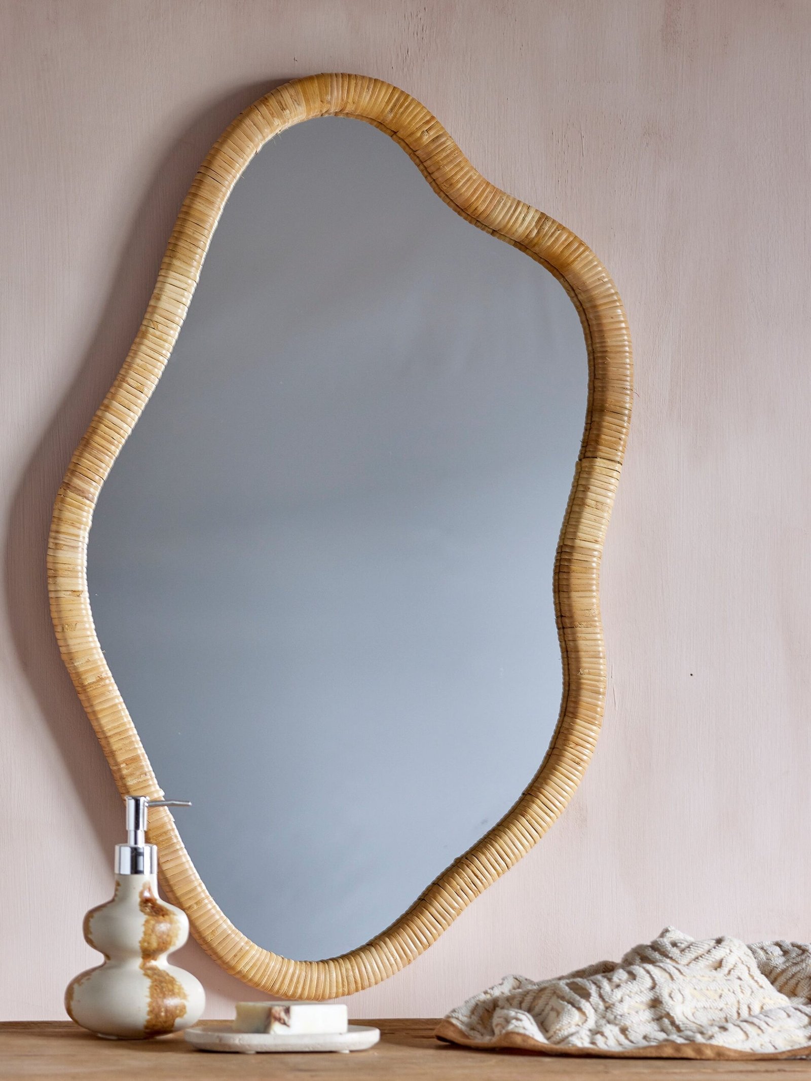 Ashlie Wall Mirror, Nature, Rattan - Image 2